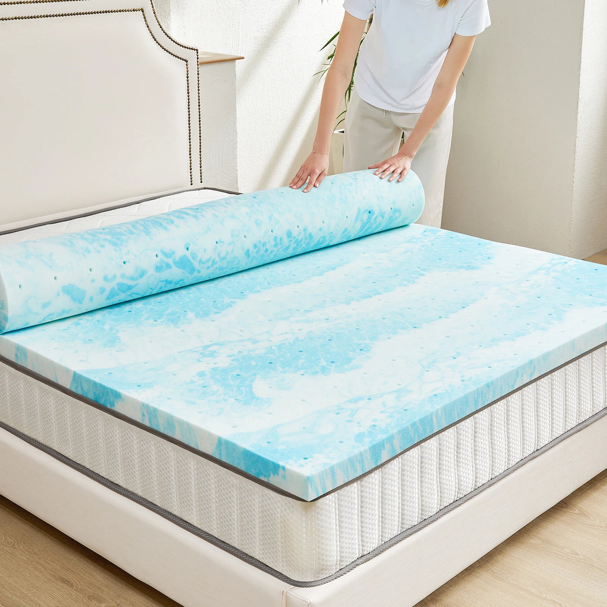 Cubre Colchón de Espuma con Gel Refrescante